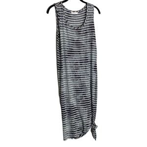 BLU PEPPER STRIPED ASYMMETRICAL MAXI DRESS
